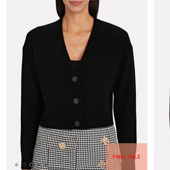 INTERMIX Grethel Wool Cashmere Cardigan Black Sweater Crop Sz P XS - Picture 11 of 12